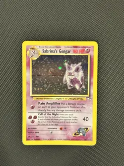 Pokemon Sabrina's Gengar 014/132 Gym Heroes Unlimited Holo Rare Card SWIRL - Image 2