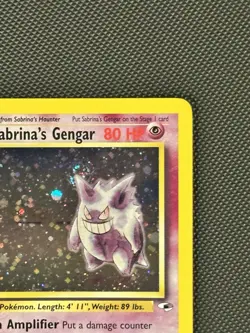 Pokemon Sabrina's Gengar 014/132 Gym Heroes Unlimited Holo Rare Card SWIRL - Image 4