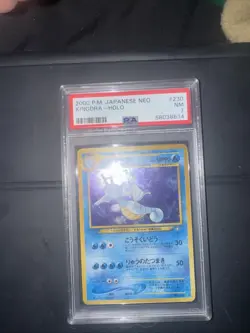 Pokemon 2000 PM Japanese Neo #230 KingdrA-Holo Card PSA 7 Mint - Image 1