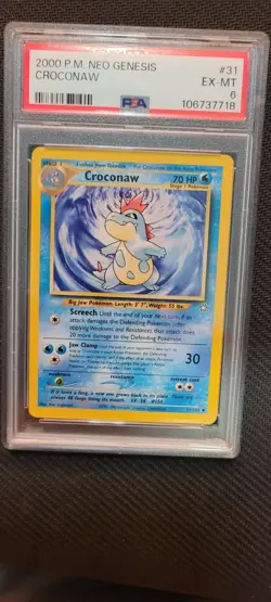 Pokemon Neo Genesis Croconaw #31/111 Regular Card Graded PSA 6 - Image 1