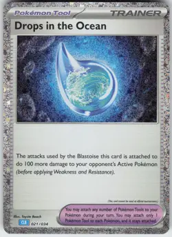 Holo Foil Drops in the Ocean 021/034 Classic Collection Trading Card Game Classi - Image 1