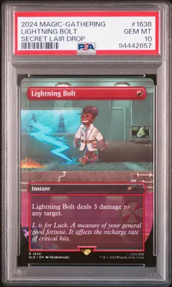 2024 MTG SECRET LAIR DROP #1638 LIGHTNING BOLT PSA 10 - Image 1