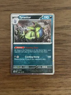 Tyranitar Cosmos Holo 095/159 Mega Evolution Check Lane Blister Promo JTG NM - Image 1