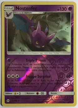 CARTE POKEMON Nostenfer Soleil et Lune 56/149 Reverse Excel. etat, jamais jouee - Image 1
