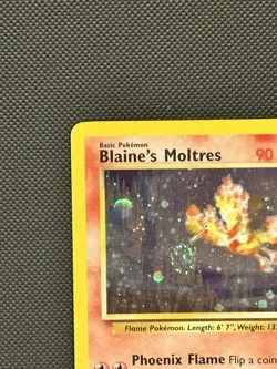 Blaine’s Moltres 1/132 Holo Gym Heroes Vintage Pokemon SWIRL LP /NM - Image 3