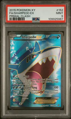 2015 POKEMON XY PRIMAL CLASH #152 FULL ART/SHARPEDO EX PSA 9 - Image 1