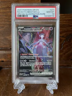 2025 Pokemon DRI EN Rockets Mewtwo EX SIR 231/182 PSA 10 - Image 1