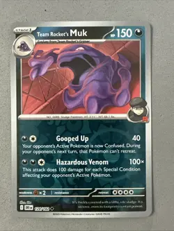 Pokemon TCG * Destined Rivals 124/182 Team Rocket's Muk U REVERSE HOLO * NM - Image 1