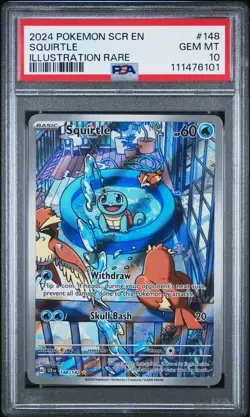 2024 POKEMON SCR EN-STELLAR CROWN ILLUSTRATION RARE #148 SQUIRTLE PSA 10 - Image 1
