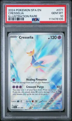 2024 POKEMON SFA EN-SHROUDED FABLE ILLUSTRATION RARE #071 CRESSELIA PSA 10 - Image 1