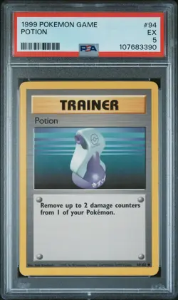 1999 POKEMON BASE SET UNLIMITED #94 POTION PSA 5 - Image 1