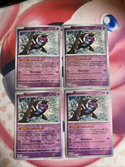 4x Munkidori Reverse Holo 044/131 X4 Prismatic Evolutions Pokemon TCG Playset NM - Image 1