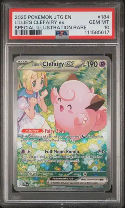 2025 POKEMON JTG EN-JOURNEY TOGETHER #184 LILLIE'S CLEFAIRY EX PSA 10 - Image 1