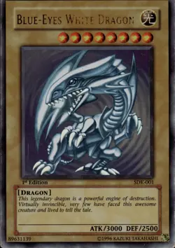 Blue Eyes White Dragon Ultra Rare SDK-001 1st Edition MP - Image 1