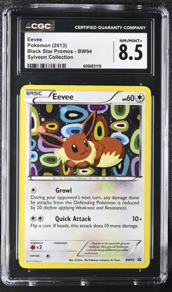 CGC 8.5 Eevee 2013 Black Star Promos BW94 Sylveon Collection Pokemon Card - Image 1
