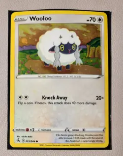 cosmos holo Wooloo 222/264 Pokemon card Fusion Strike common NM - Image 1