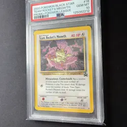 PSA 10 Team Rocket’s Meowth 18 2000 Pokemon Card Graded Black Star Promo WOTC - Image 2
