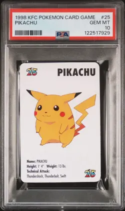 Pikachu & Dragonite Pokemon Trading Card Game Mini KFC 1998 Nintendo WOTC PSA 10 - Image 2