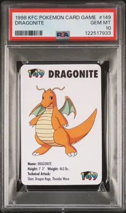 Pikachu & Dragonite Pokemon Trading Card Game Mini KFC 1998 Nintendo WOTC PSA 10 - Image 5