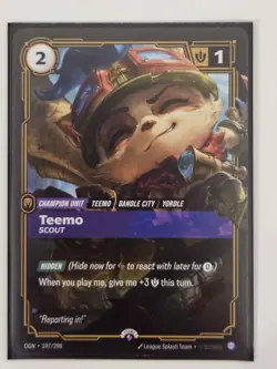 Riftbound Teemo Promo Card League of Legends TCG English 197/298 - Image 1