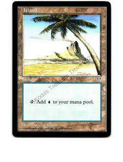 Island (Palm Tree) Land Mirage MTG NP Near Mint or Better - Image 1