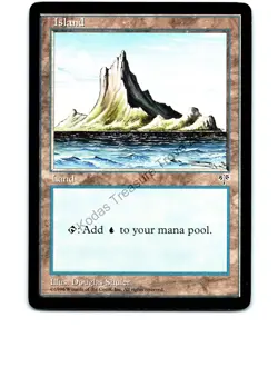 Island (Off-Center Spire) Land Mirage MTG NP Near Mint or Better - Image 1