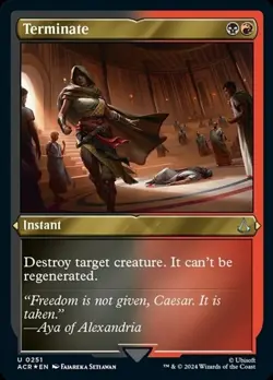 1 x Terminate - Foil Etched - Universes Beyond: Assassin's Creed - NM-Mint - MTG - Image 1