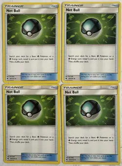 Pokemon SM Lost Thunder Net Ball 187/214 Uncommon Lot of 4x x4 LP/NM XS8 - Image 1