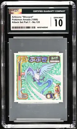 Pokemon Amada, Articuno Blizzard Attack Set Part 1, #120, Vintage CGC 10 (Pop 6) - Image 1