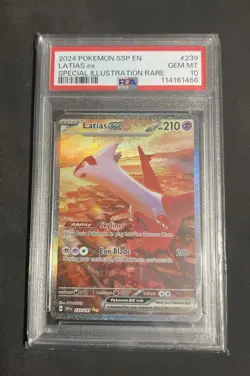 2024 POKEMON SSP EN-SURGING SPARKS SPECIAL ILLUSTRATION RARE LATIAS EX PSA 10 🔥 - Image 1