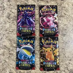Pokemon Scarlet & Violet Paldean Fates Booster Packs Lot Of 4 Sealed Safe Ship - Image 1