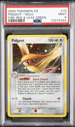 2004 POKEMON EX FIRE RED & LEAF GREEN #10 PIDGEOT-HOLO PSA 9 - Image 1