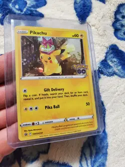 Pikachu SWSH234 Pokemon Go Cosmos Holo Promo Near MINT Pokemon Card - Image 1