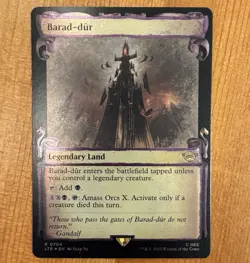 Barad-dur, R 0704, NM Foil, Showcase Scrolls, MTG LotR Lord Rings Sauron Card - Image 1