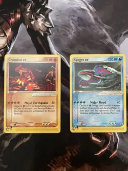 Pokemon Groudon EX 002 Kyogre EX 001 Black Star Promo eReader x2 Cards Set - Image 1