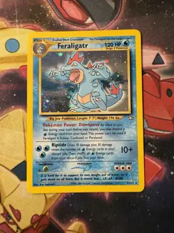 Pokemon TCG Feraligatr Neo Genesis Holo Rare Card 5/111 TCG Vintage LP Swirl - Image 1