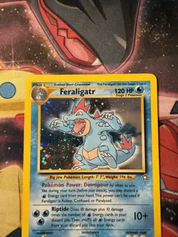 Pokemon TCG Feraligatr Neo Genesis Holo Rare Card 5/111 TCG Vintage LP Swirl - Image 2