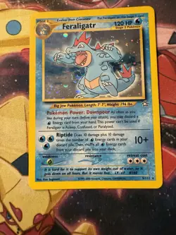 Pokemon TCG Feraligatr Neo Genesis Holo Rare Card 5/111 TCG Vintage LP Swirl - Image 3