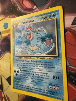 Pokemon TCG Feraligatr Neo Genesis Holo Rare Card 5/111 TCG Vintage LP Swirl - Image 5