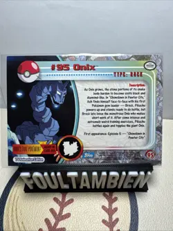 Pokemon Card - Onix #95 - Pokemon Topps Series 2 - Silver Foil - Blue Logo - Image 2