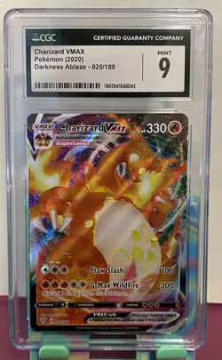 CGC 9 Pokemon Charizard VMAX 020/189 Darkness Ablaze Tcg Graded Card Mint 2020 - Image 1