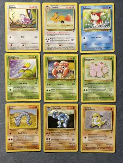 Vintage Pokemon Cards Lot Base Set 2 WOTC Onix Sandshrew Bellsprout Paras + More - Image 1