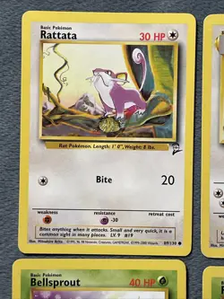 Vintage Pokemon Cards Lot Base Set 2 WOTC Onix Sandshrew Bellsprout Paras + More - Image 2