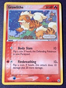 Growlithe 55/92 EX Legend Maker Pokemon Card Reverse Holo Foil Rare MP - Image 1