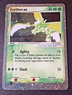 Scyther ex 102/109 EX Ruby & Sapphire Pokemon Card Holo Foil Rare Swirls LP - Image 1