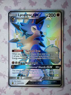 Lycanroc GX SV67/SV94 Hidden Fates Full Art Shiny Holo Rare Pokemon Card NM - Image 1