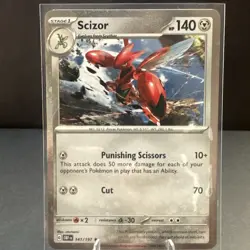 Scizor - Cosmos Holo - Obsidian Flames 141/197 Pokemon TCG Card NM - Image 1