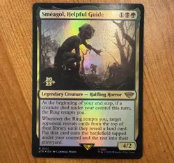 Smeagol, Helpful Guide [Prerelease] R 0231, NM Foil Promo MTG LotR Lord Rings - Image 1
