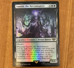 Sauron, the Necromancer [Prerelease] R 0106, NM Foil Promo, MTG LotR Lord Rings - Image 1