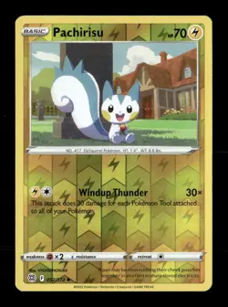 Pachirisu Reverse Holo Uncommon SWSH09: Brilliant Stars 052/172 NM Pokemon NM - Image 1